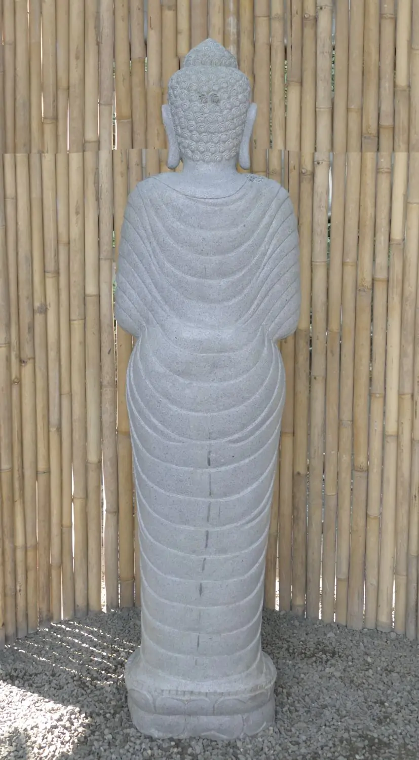  Product image 5 of the product “Standing Buddha made of Riverstone, position Namaskara , H. 180cm. ”